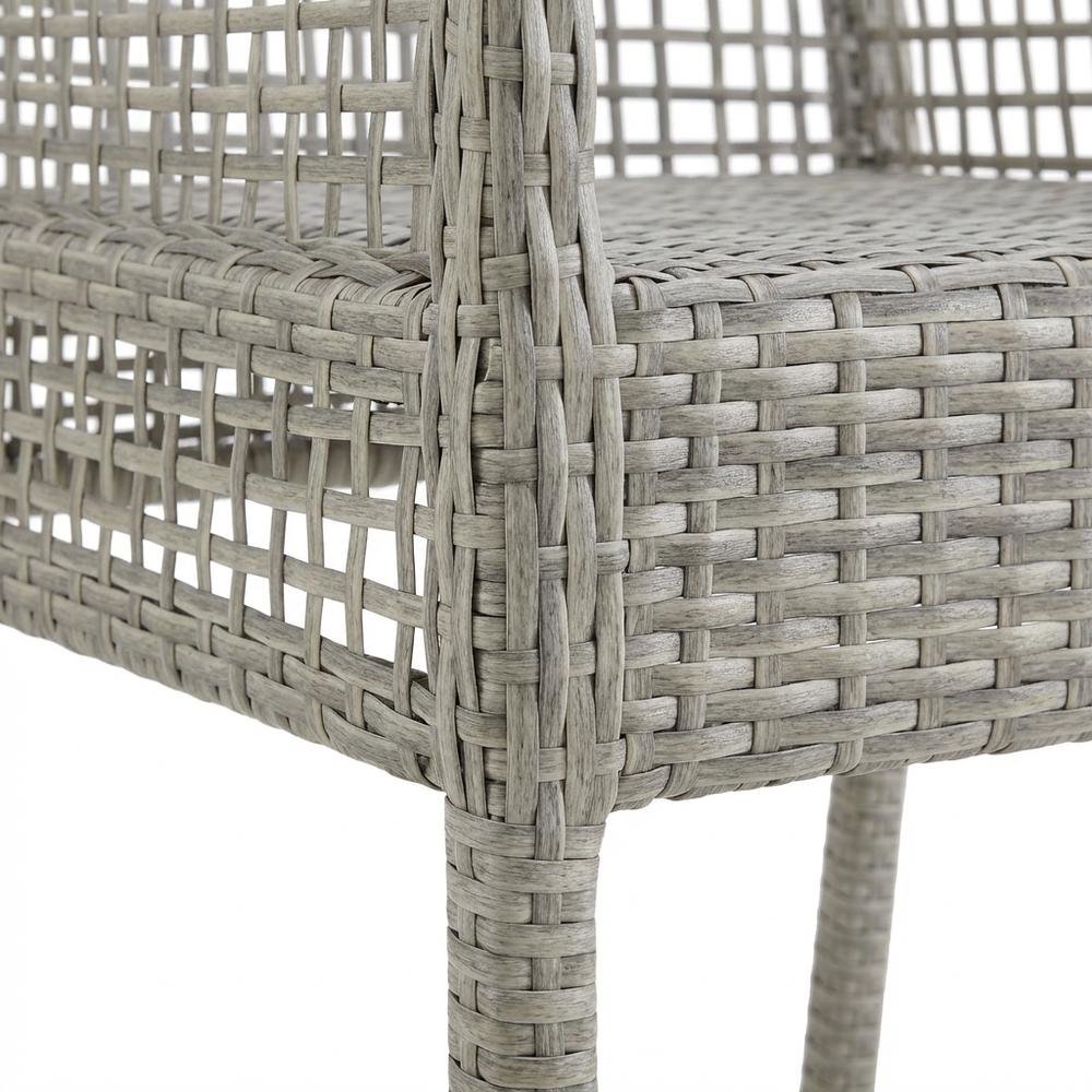 Outdoor Patio Wicker Rattan Armchair for Dining, Cushioned, Lounge Style. Picture 6