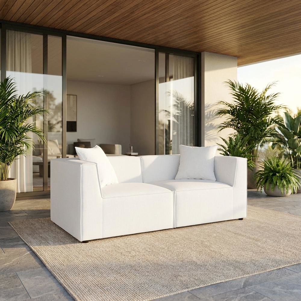 Outdoor Patio Upholstered Sectional Sofa Loveseat With Armrests. Picture 2