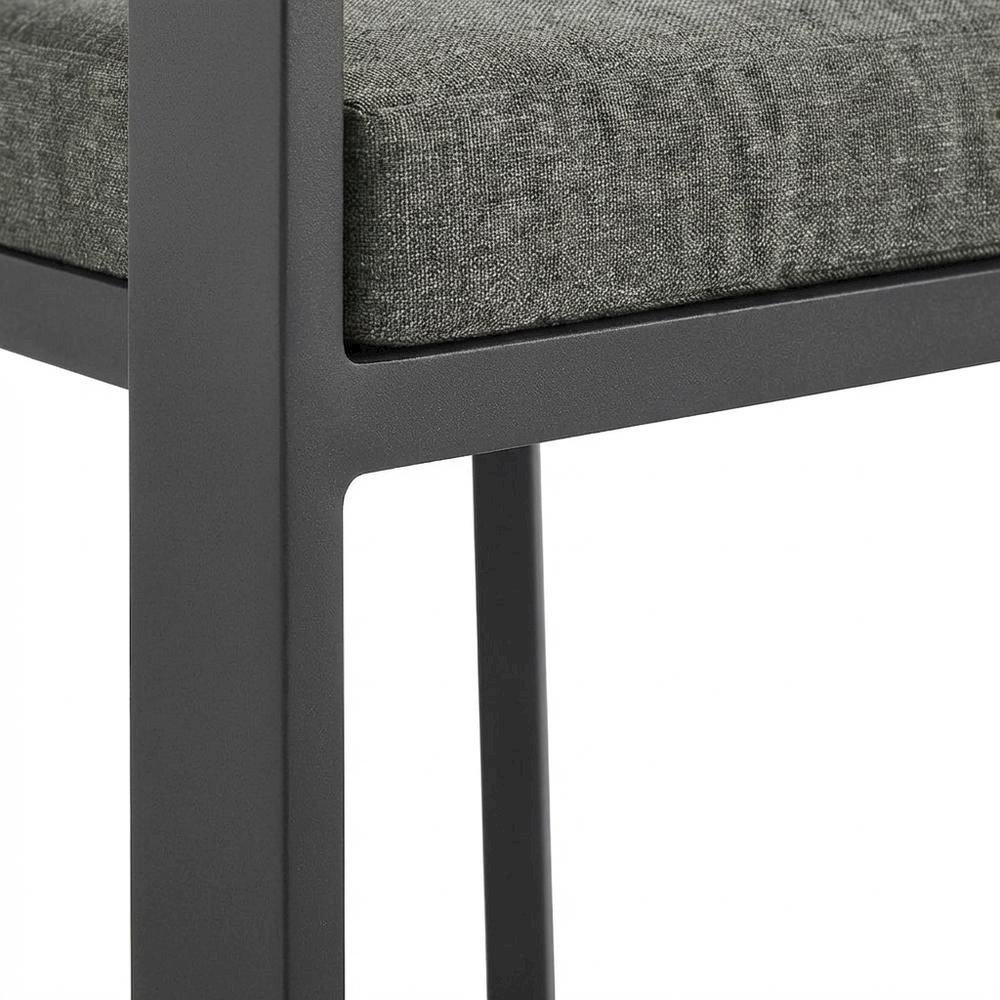 Aluminum Outdoor Patio Dining Chair With Cushioned Seat And Stylish Design. Picture 6
