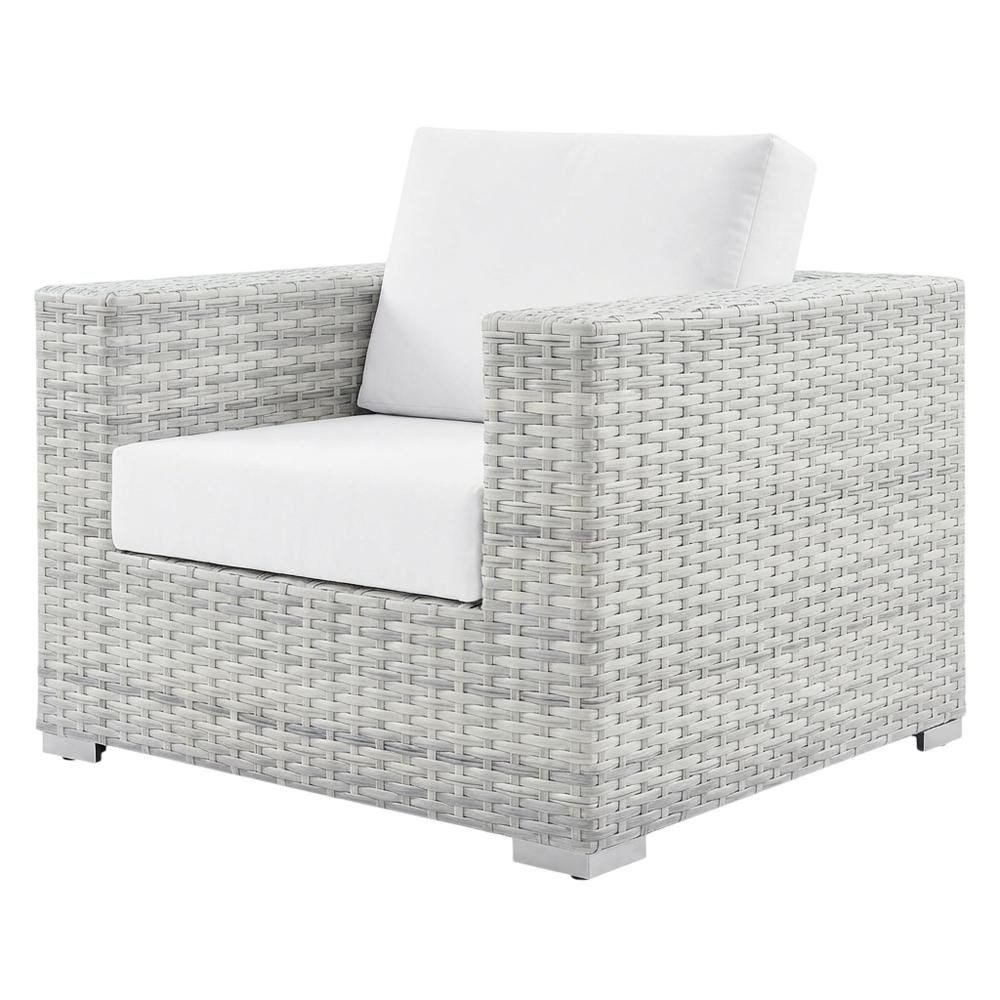 Outdoor Patio Armchair With Cushioned Seat And Armrests. Picture 1