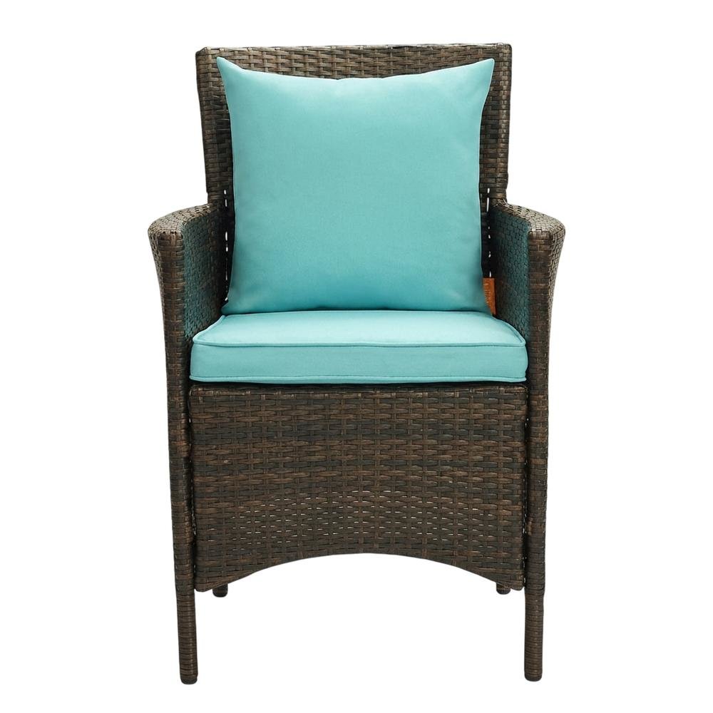 Outdoor Wicker Rattan Dining Armchair Set Of 4 With Armrests. Picture 5