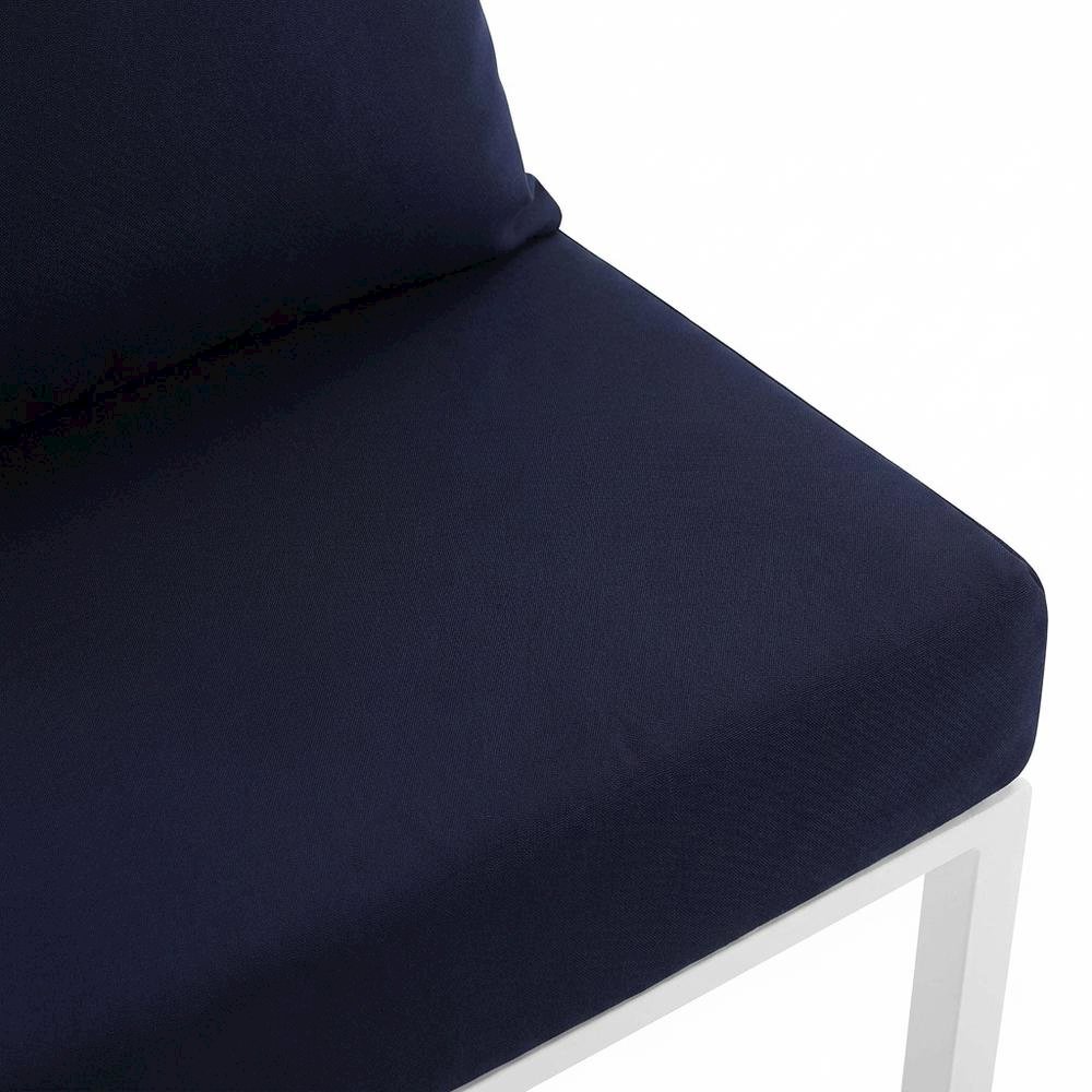 Aluminum Patio Lounge Chair With Armless Design And Cushioned Seat. Picture 5