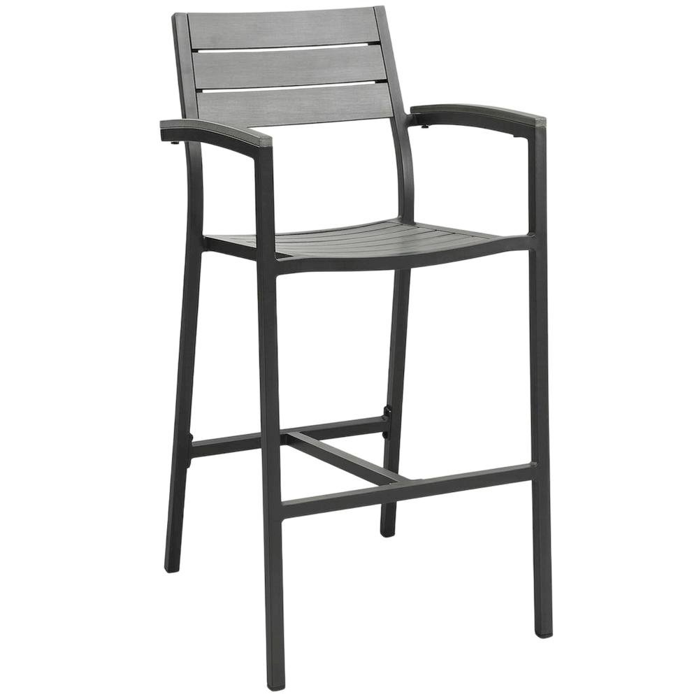 Stylish Outdoor Patio Bar Stool With Armrests And Comfortable Seat. Picture 1