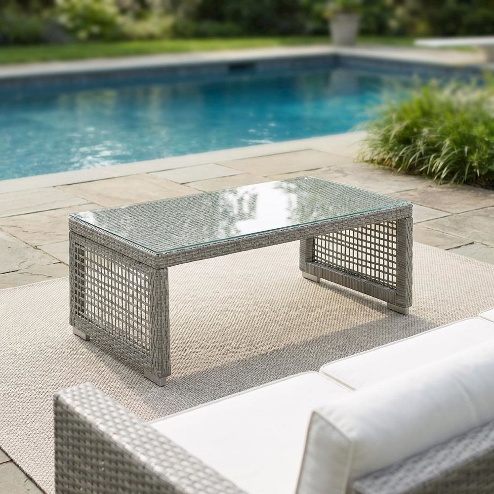 Outdoor Rattan Coffee Table With Stylish Design And Durable Construction. Picture 3
