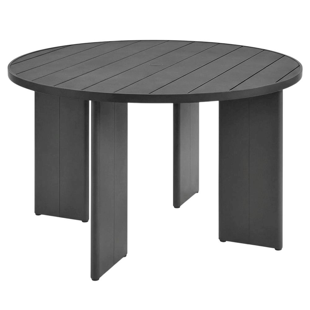 Round Aluminum Outdoor Dining Table With Sturdy Base For Patio Use. Picture 1