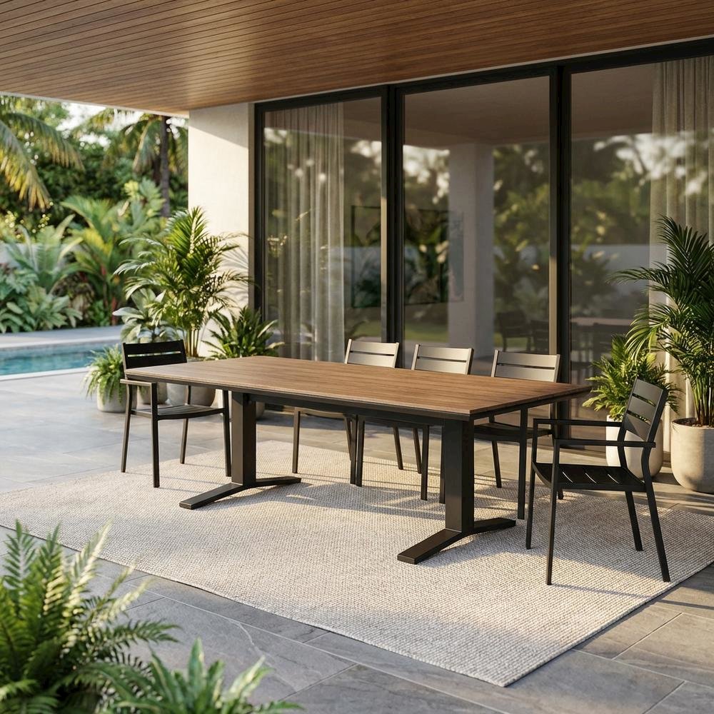 Aluminum Outdoor Patio Dining Table With Sleek Finish And Sturdy Design. Picture 2