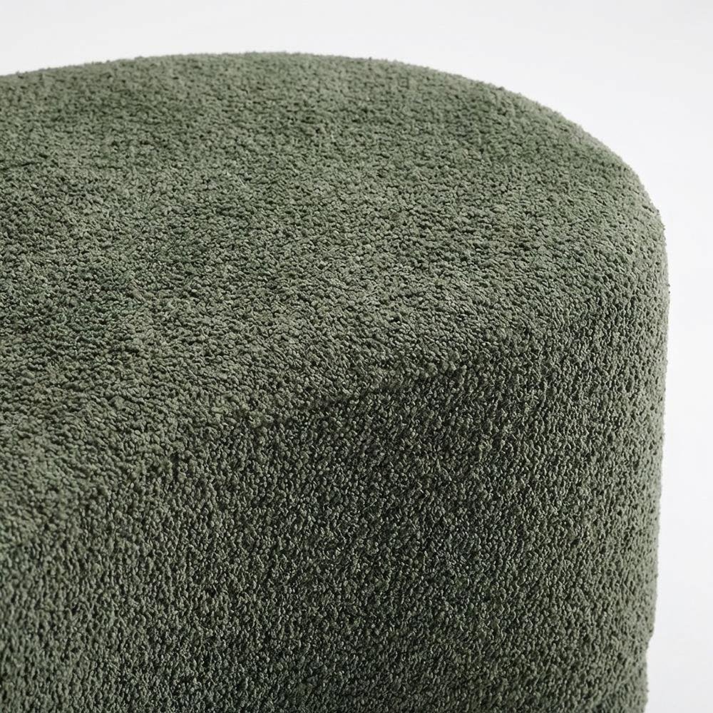 Outdoor Upholstered Ottoman Bench In Neutral Fabric For Patio Use. Picture 5