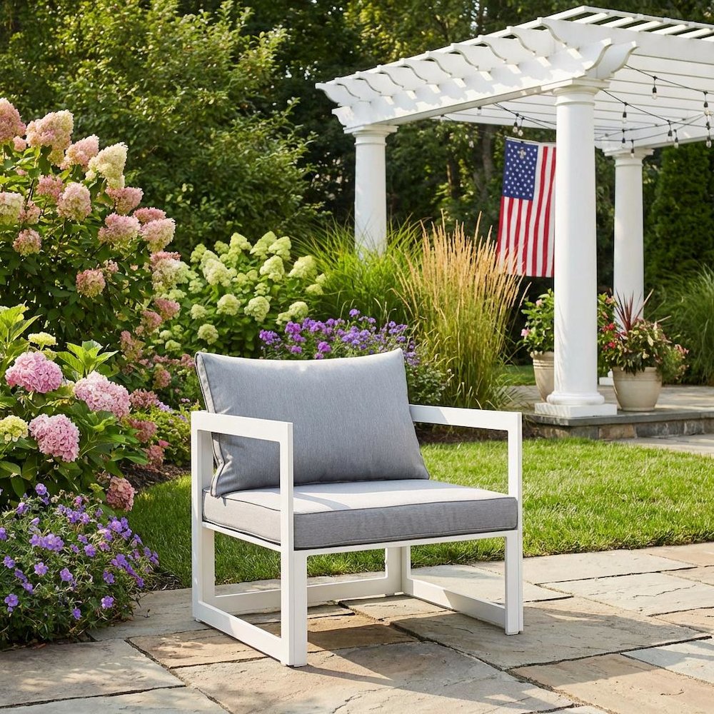 Outdoor Patio Armchair With Cushioned Seat And Durable Frame. Picture 3