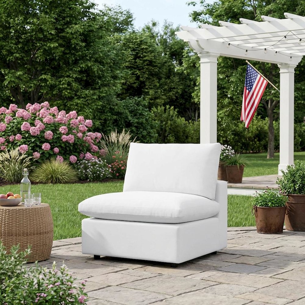 Outdoor Patio Armless Lounge Chair With Sturdy Frame, Weather-Resistant Design. Picture 3