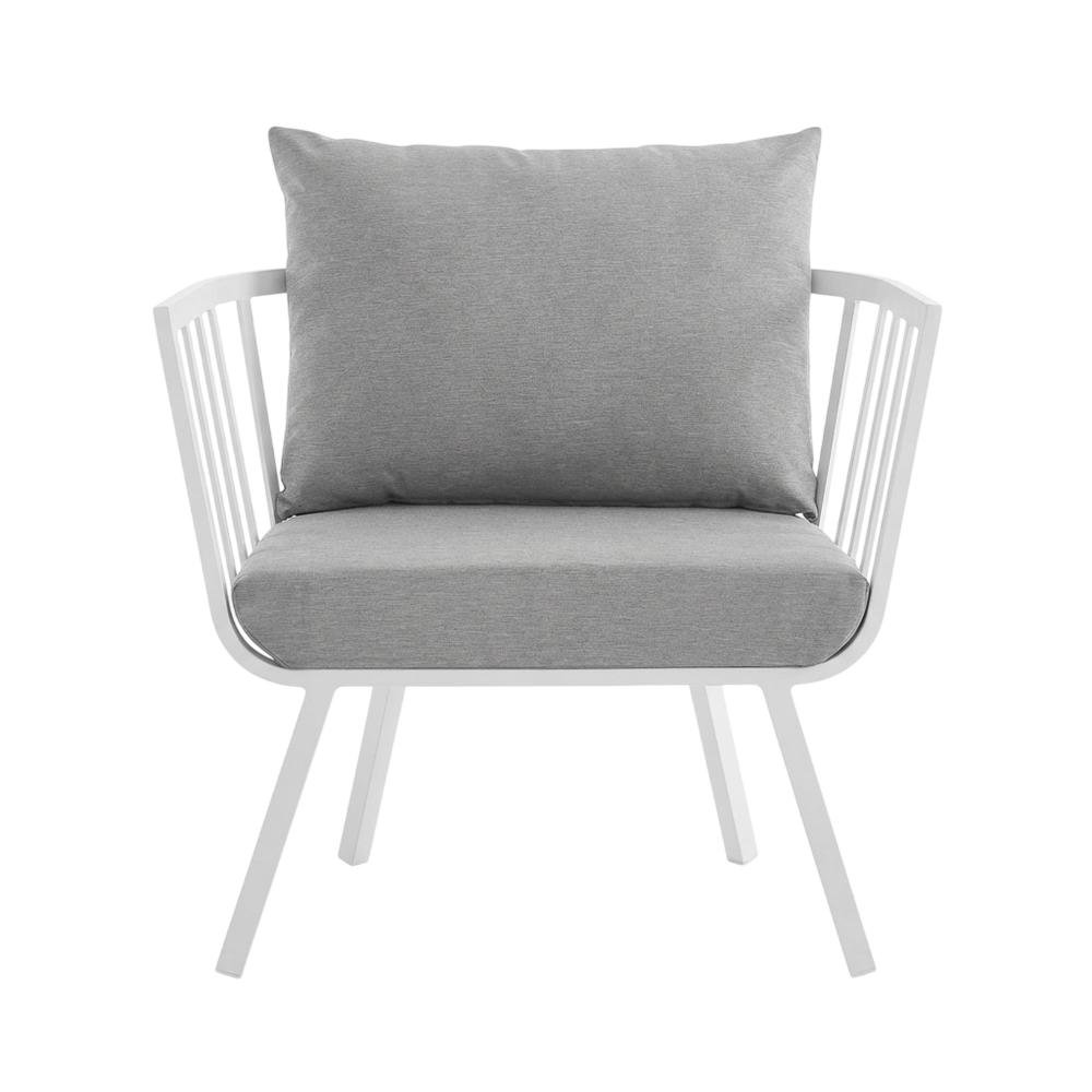 Outdoor Patio Aluminum Armchair With Cushioned Seat For Comfort. Picture 4