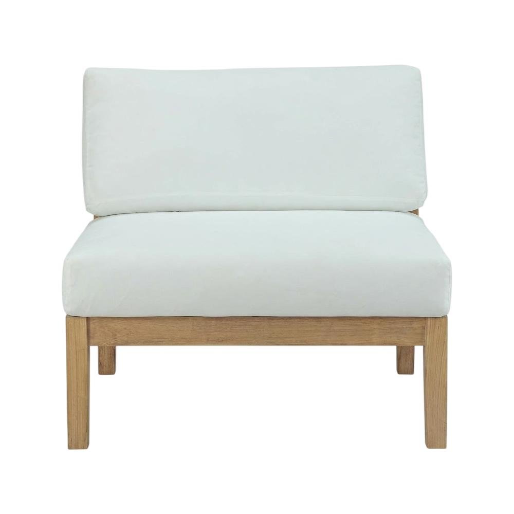 Outdoor Patio Teak Armless Lounge Chair For Garden And Patio. Picture 4