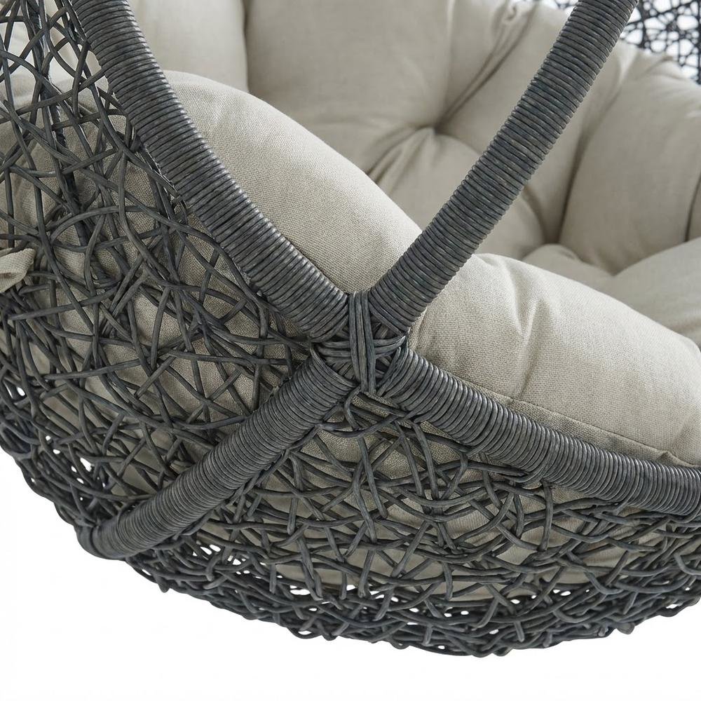 Patio Lounge Chair In Neutral Finish With Comfortable Cushion For Relaxation. Picture 6