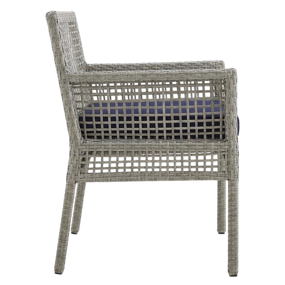 Outdoor Patio Wicker Rattan Armchair for Dining, Cushioned, Lounge Style. Picture 1