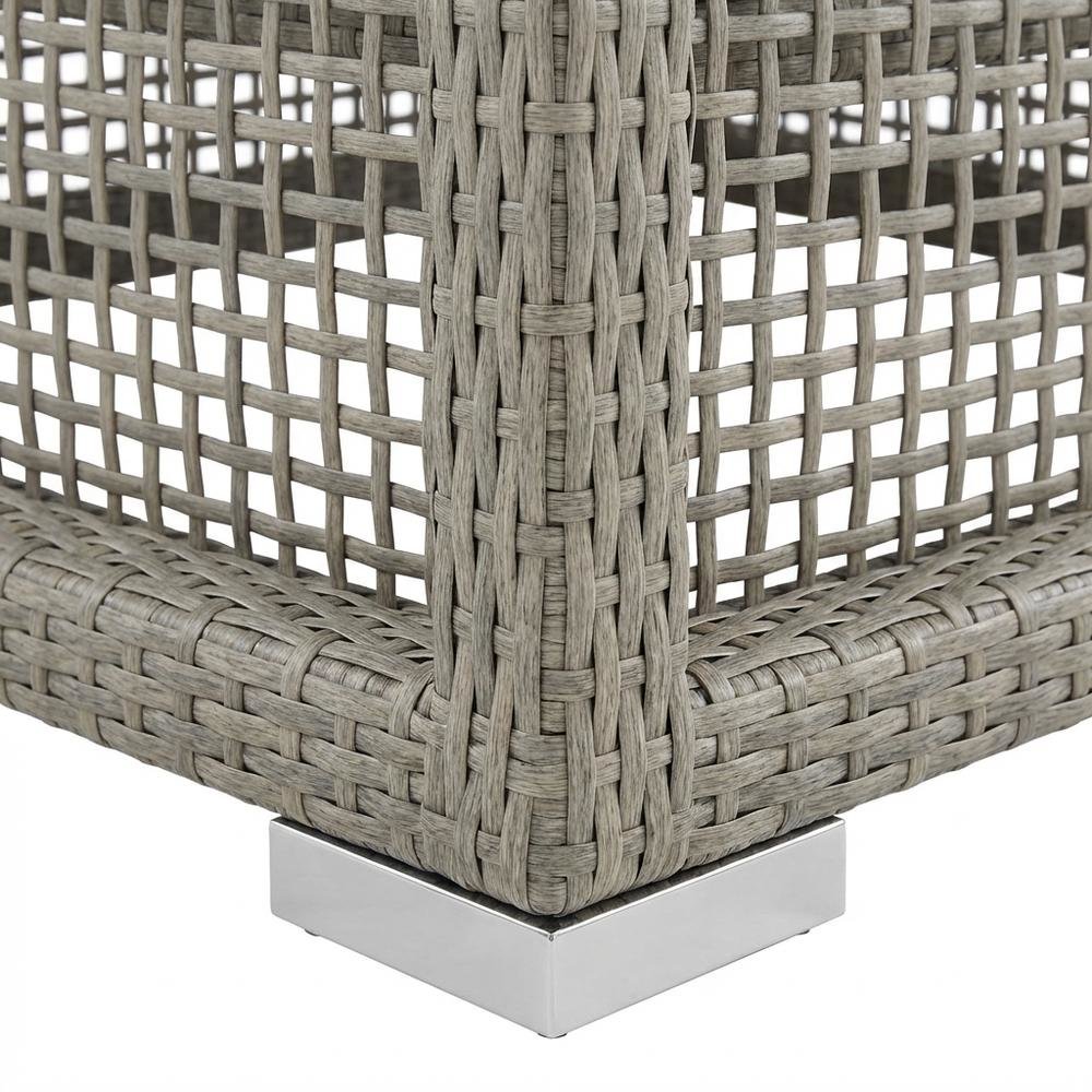 Outdoor Wicker Rattan Sofa with Armrest and Back Cushion for Patio Lounge. Picture 6