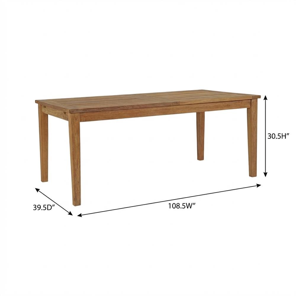Extendable Outdoor Patio Teak Dining Table, Elegant Design, Durable Construction. Picture 7