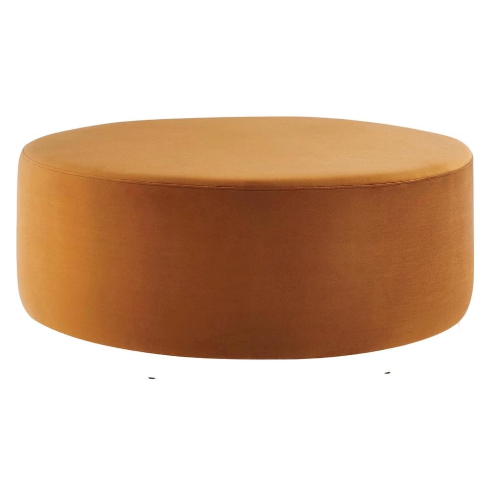 Performance Velvet 38-Inch Round Outdoor Ottoman, Plush Upholstery, Versatile. Picture 4