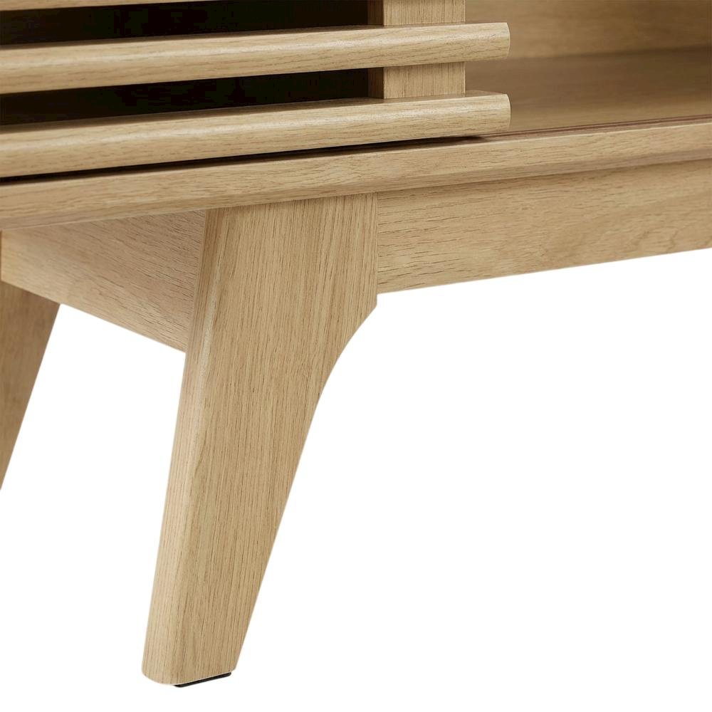 Brown wood corner TV stand with sleek design and sturdy construction. Picture 6