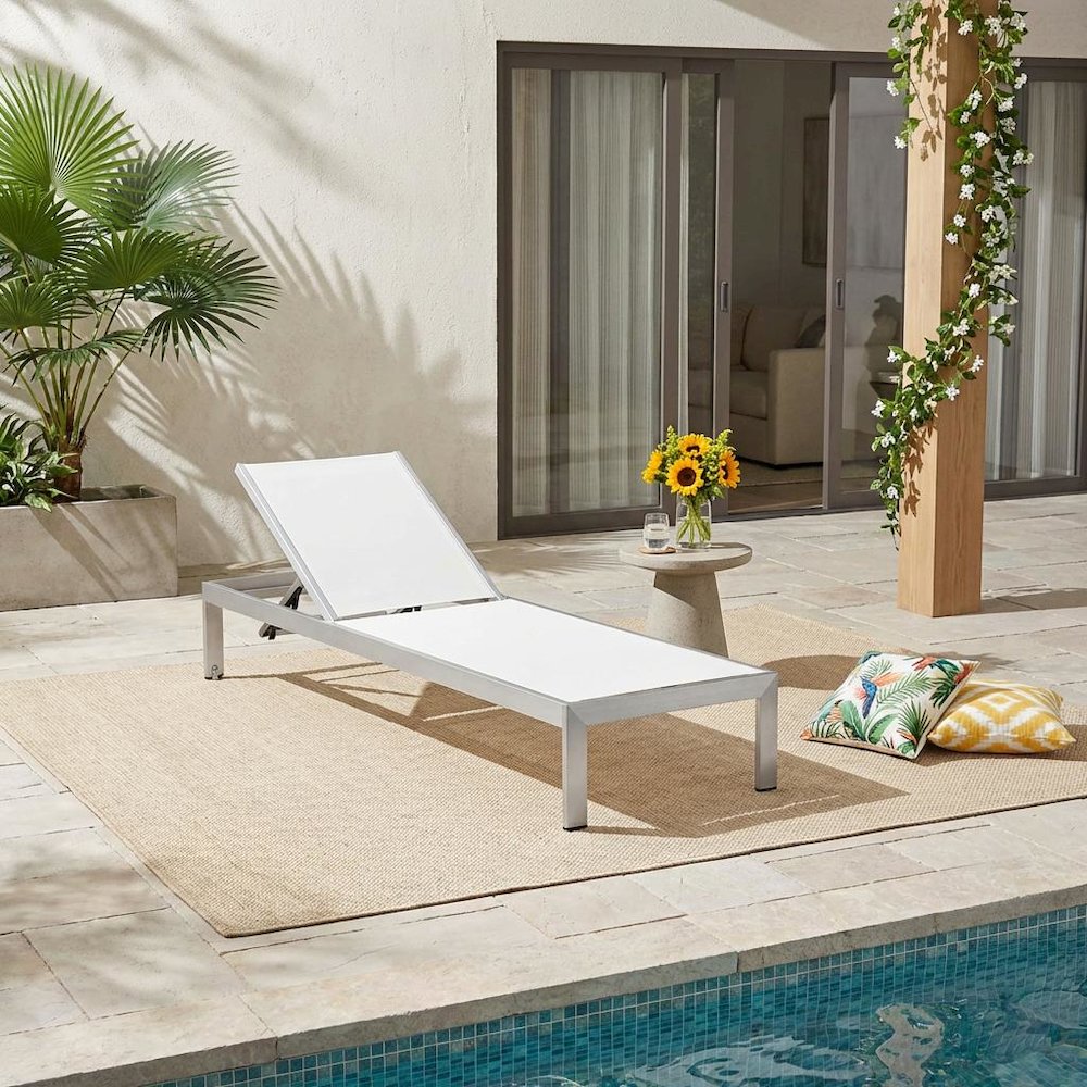 Aluminum Outdoor Patio Lounge Chair With Adjustable Backrest For Relaxation. Picture 2