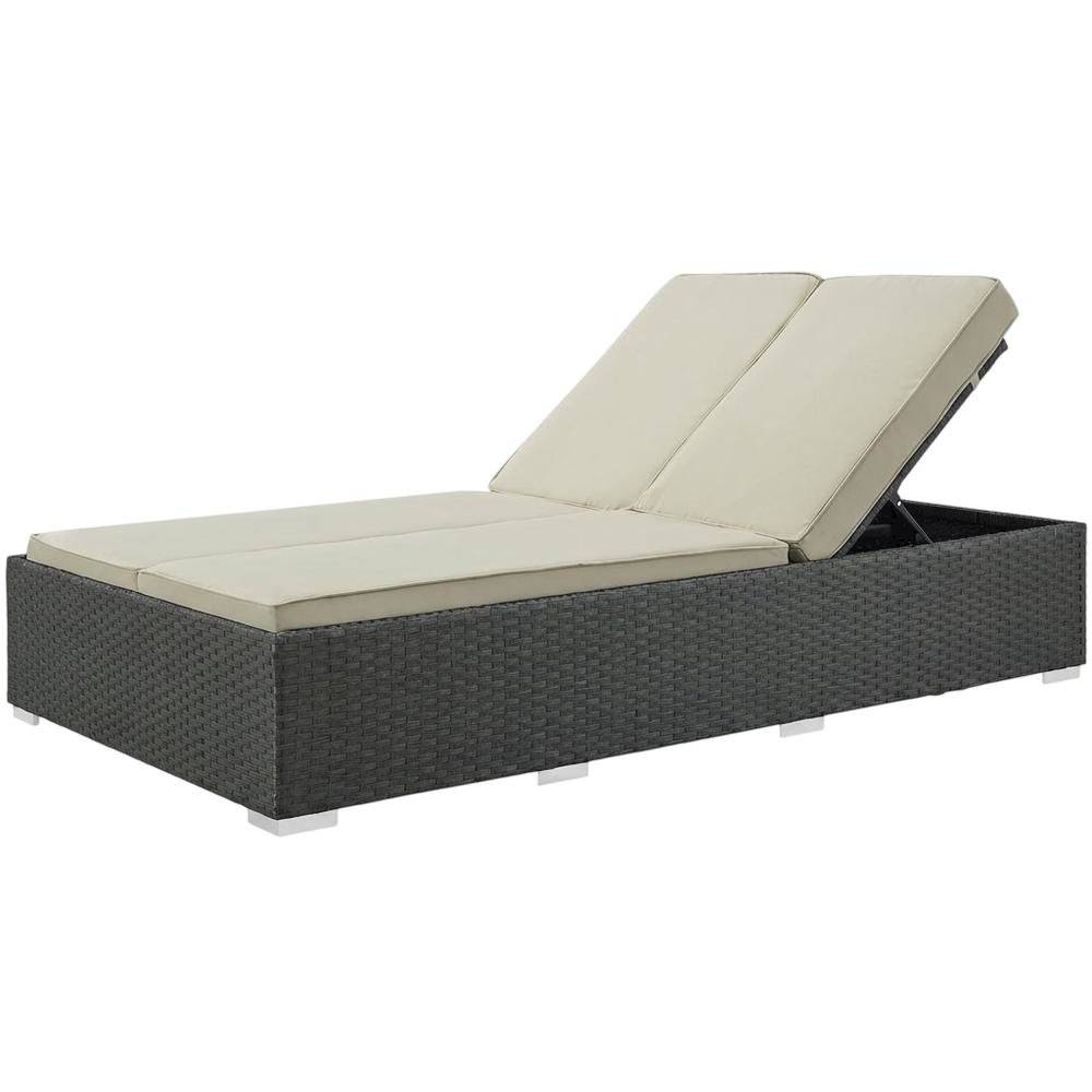 Outdoor Patio Double Chaise With Cushioned Seat And Sturdy Frame. Picture 1