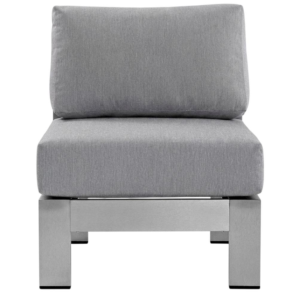 Armless Outdoor Patio Aluminum Chair For Lounge And Relaxation. Picture 4