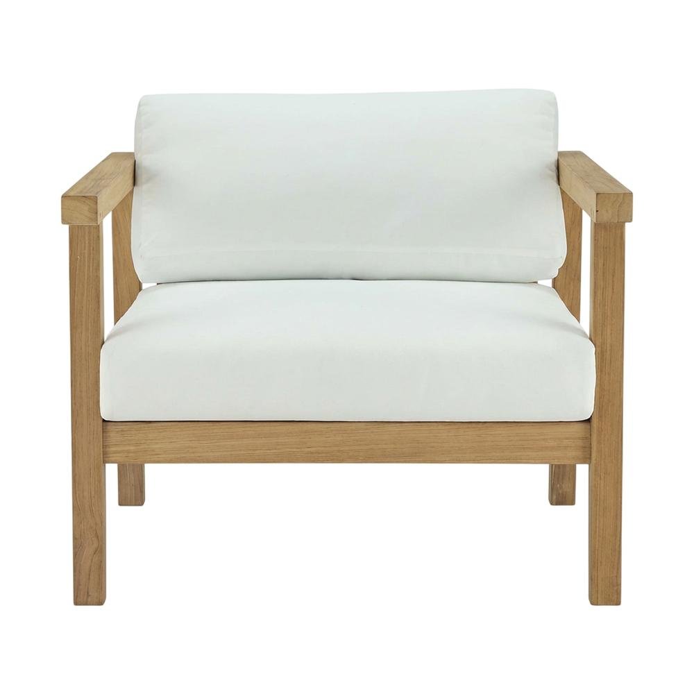 Outdoor Patio Teak Armchair With Cushioned Seating And Comfortable Back Support. Picture 4