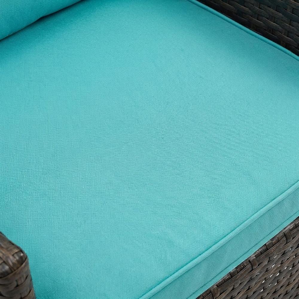 Outdoor Patio Wicker Rattan Dining Armchair With Cushioned Seat. Picture 5