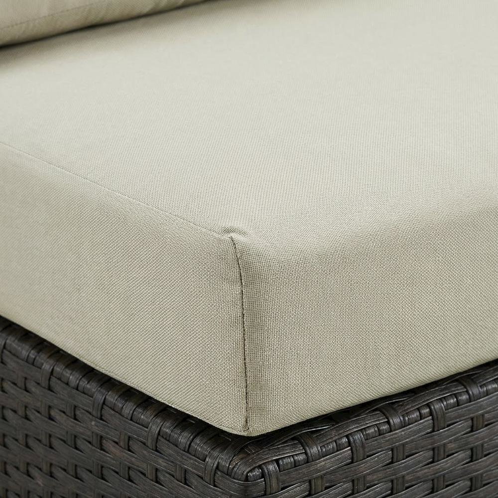 Armless Outdoor Lounge Chair With Cushioned Seat And Backrest. Picture 5