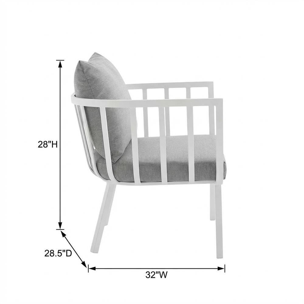 Outdoor Patio Aluminum Armchair With Cushioned Seat For Comfort. Picture 7