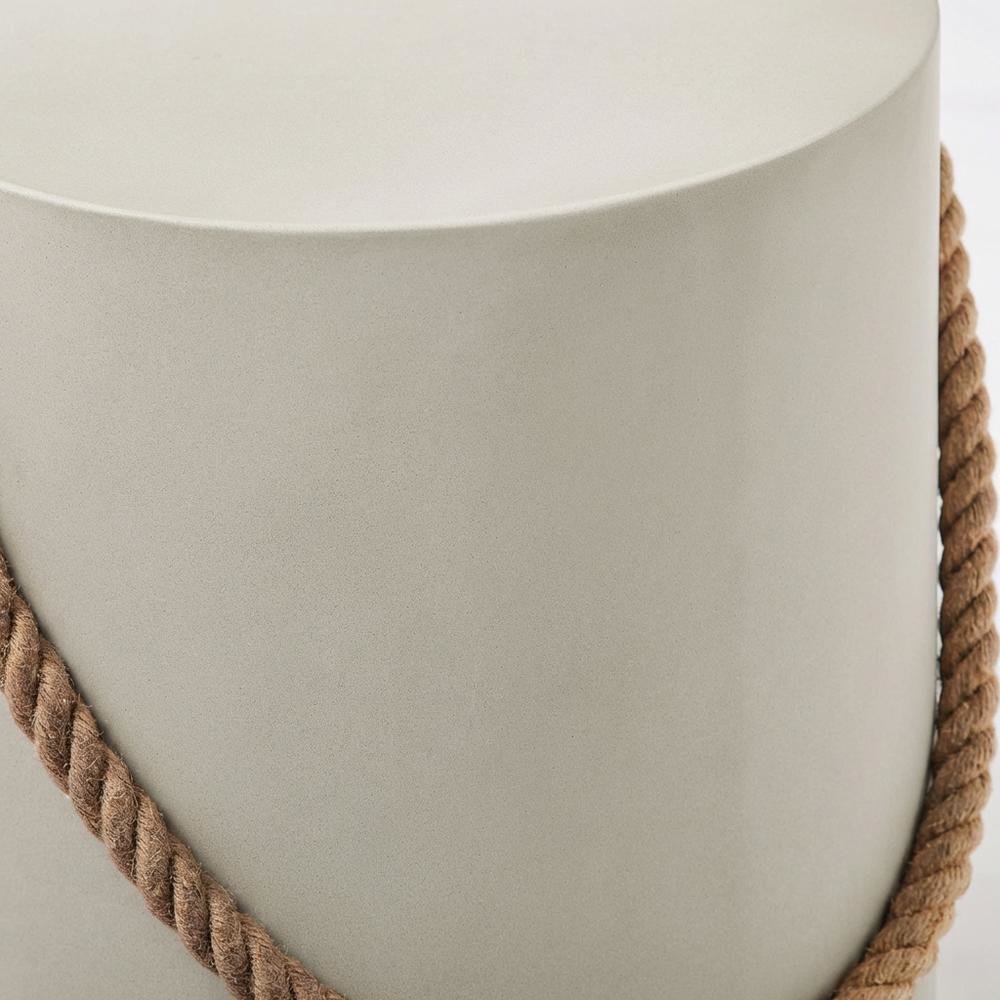 Concrete Side Table With Rope Detail For Indoor And Outdoor Use. Picture 5