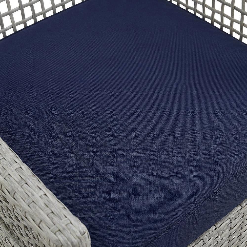 Outdoor Patio Wicker Rattan Armchair for Dining, Cushioned, Lounge Style. Picture 5