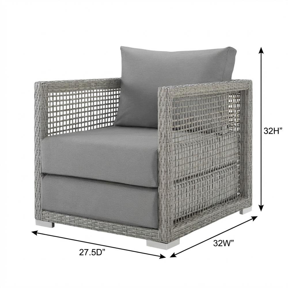 Woven Rattan Outdoor Patio Armchair With Sturdy Frame For Garden Use. Picture 7
