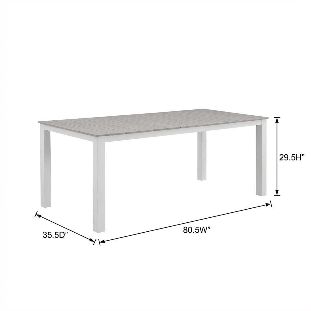 Rustic Grey Outdoor Patio Dining Table With Durable Construction. Picture 7