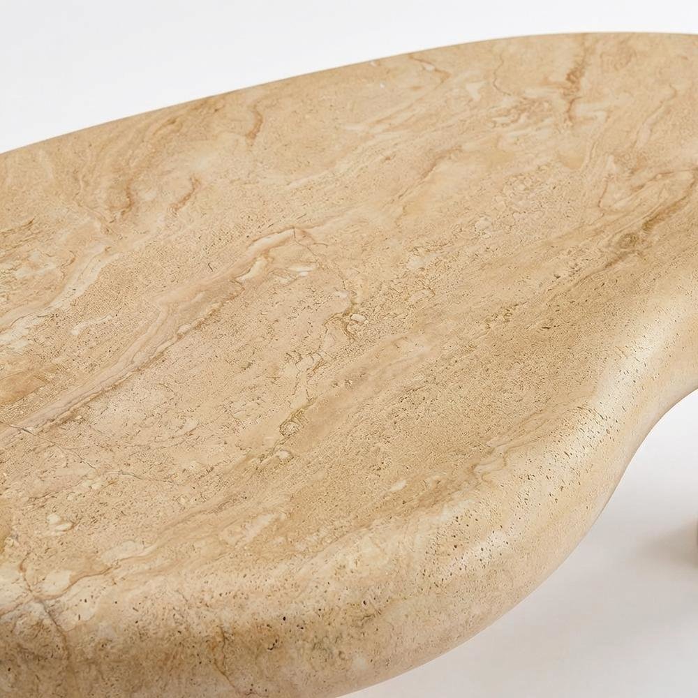 Textured Faux Indoor-Outdoor Coffee Table With Durable Finish. Picture 5