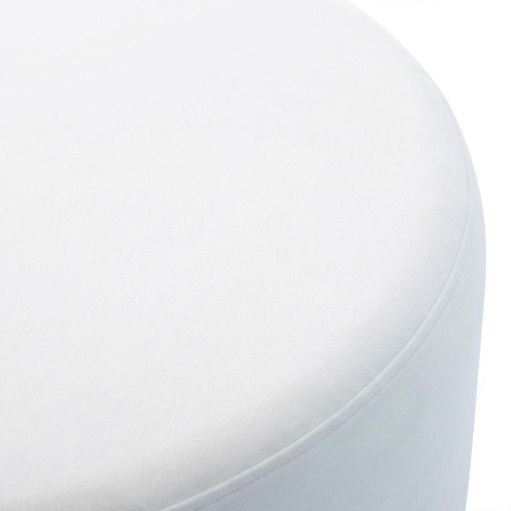 Round Performance Velvet Ottoman With Upholstered Top For Outdoor Use. Picture 5