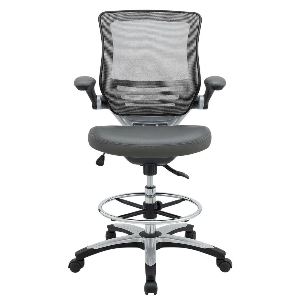 Plastic Task Drafting Chair with Armrests and Adjustable Height. Picture 1