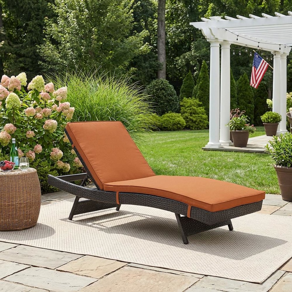 Outdoor Patio Lounge Chair With Cushioned Seat For Comfortable Relaxation. Picture 3