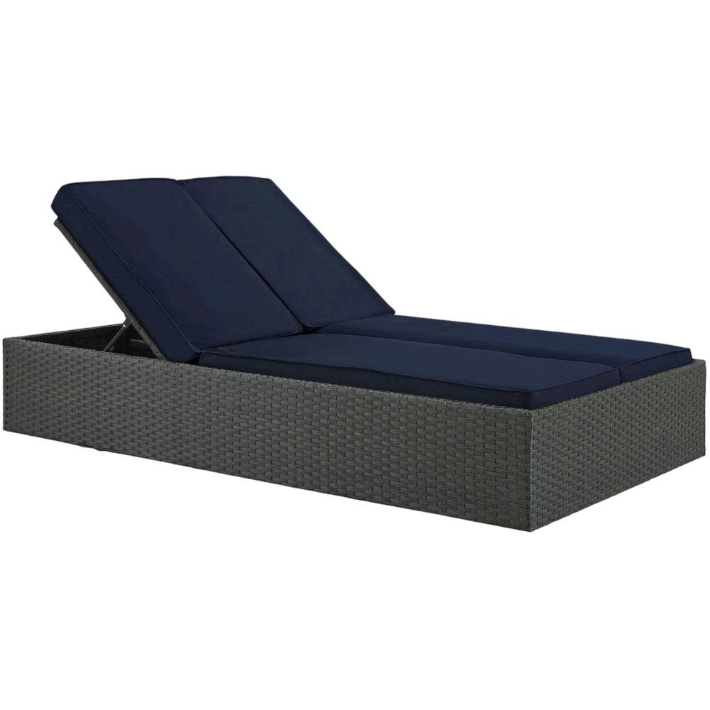 Outdoor Patio Double Chaise With Cushioned Seat And Sturdy Frame. Picture 1