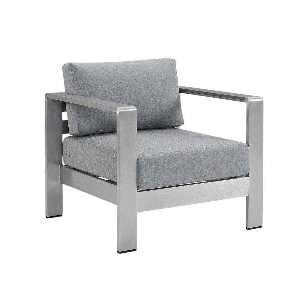 Aluminum Outdoor Lounge Set With Cushions And Backrest Support. Picture 1