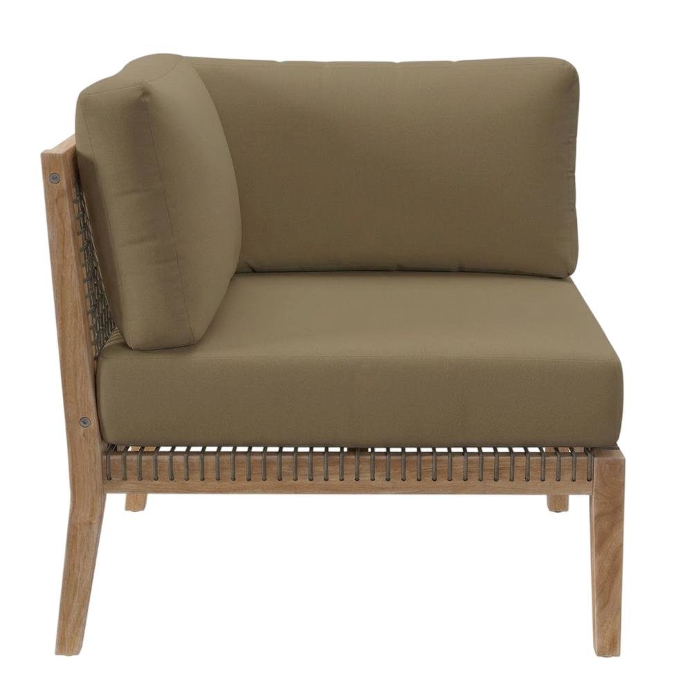 Outdoor Lounge Chair With Teak Wood Frame And Comfortable Seat. Picture 4
