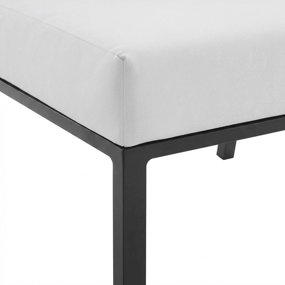 Outdoor Patio Aluminum Armless Lounge Chair With Cushioned Seat And Backrest. Picture 6
