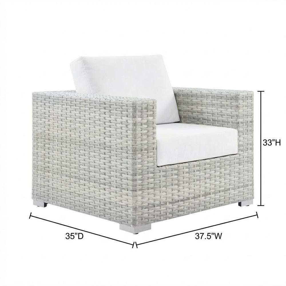 Outdoor Patio Armchair With Cushioned Seat And Armrests. Picture 7