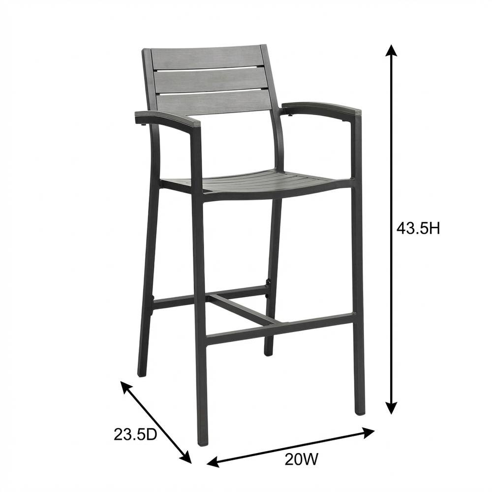 Stylish Outdoor Patio Bar Stool With Armrests And Comfortable Seat. Picture 7
