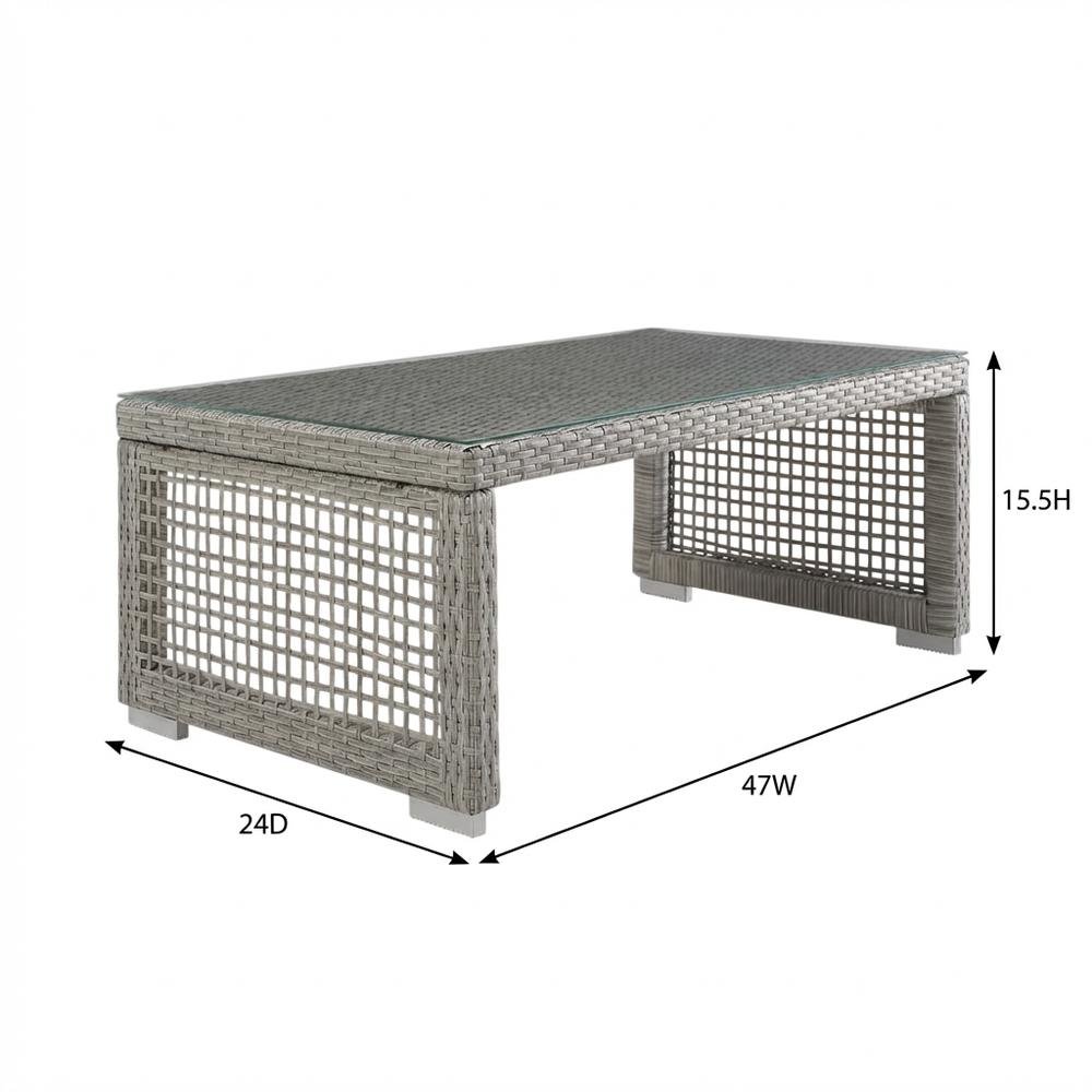 Outdoor Rattan Coffee Table With Stylish Design And Durable Construction. Picture 7