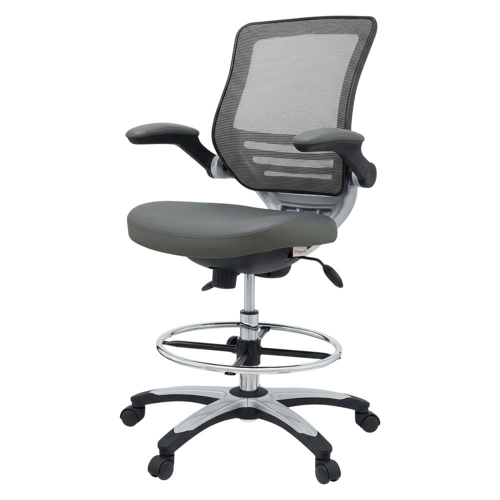 Plastic Task Drafting Chair with Armrests and Adjustable Height. Picture 3