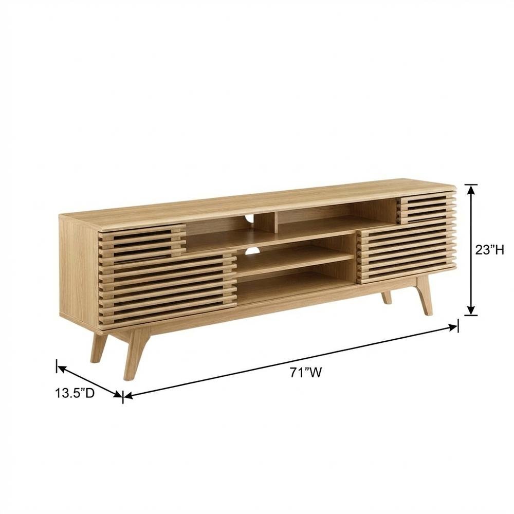 Wooden Brown TV Stand with Spacious Storage and Modern Design. Picture 7