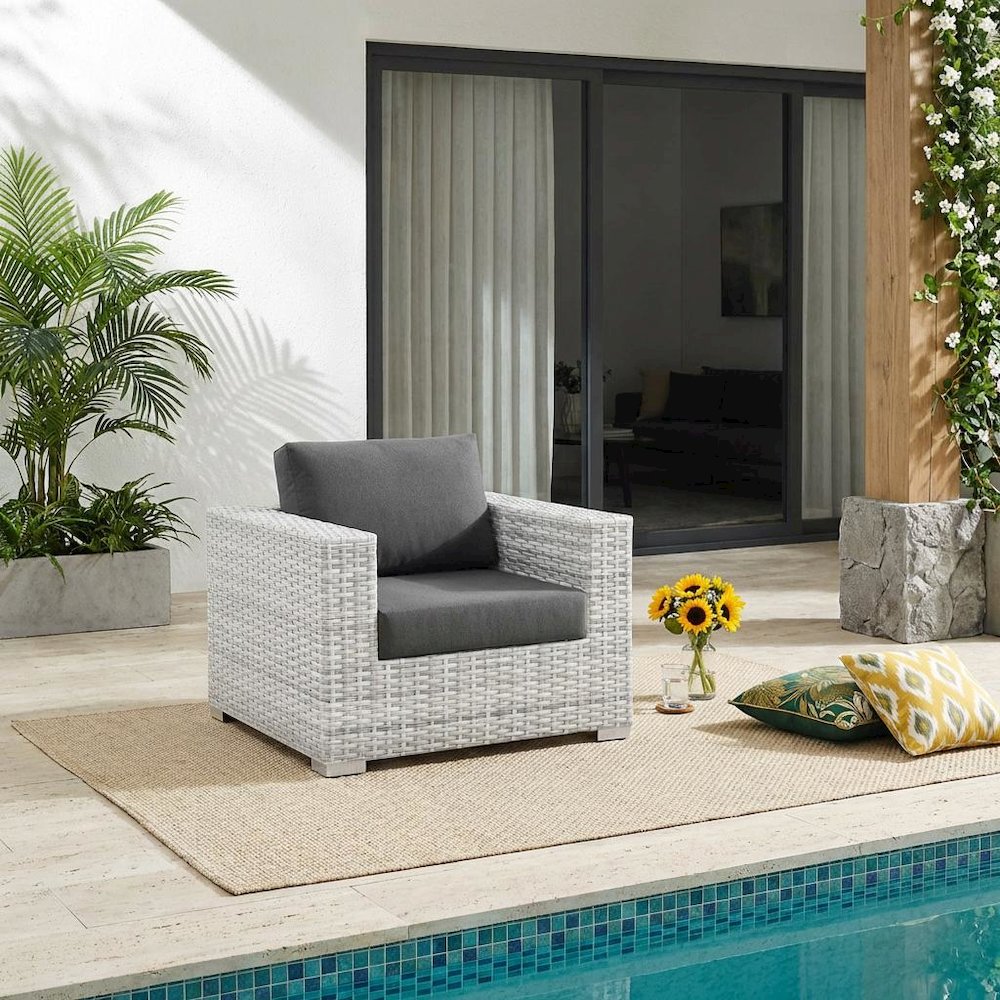 Outdoor Patio Armchair With Cushioned Seat And Durable Frame. Picture 2