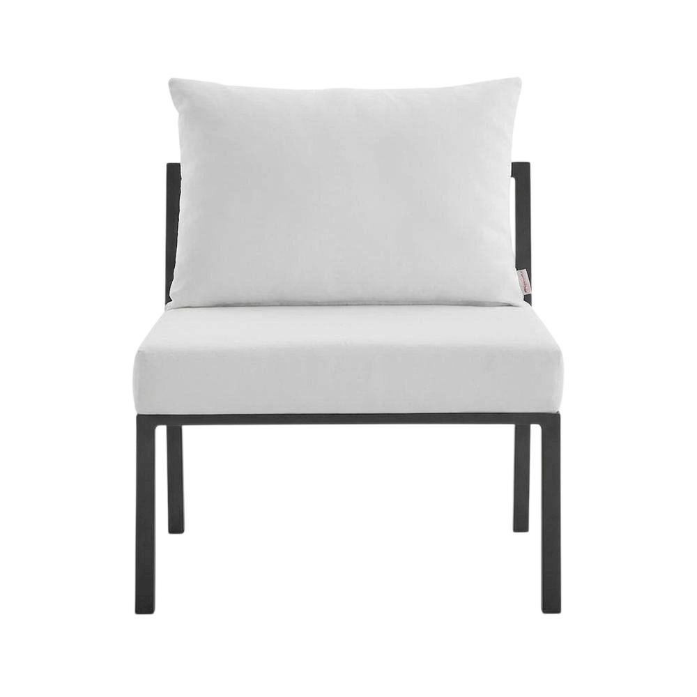 Outdoor Patio Aluminum Armless Lounge Chair With Cushioned Seat And Backrest. Picture 4