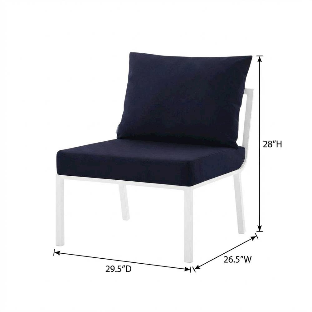 Aluminum Patio Lounge Chair With Armless Design And Cushioned Seat. Picture 7