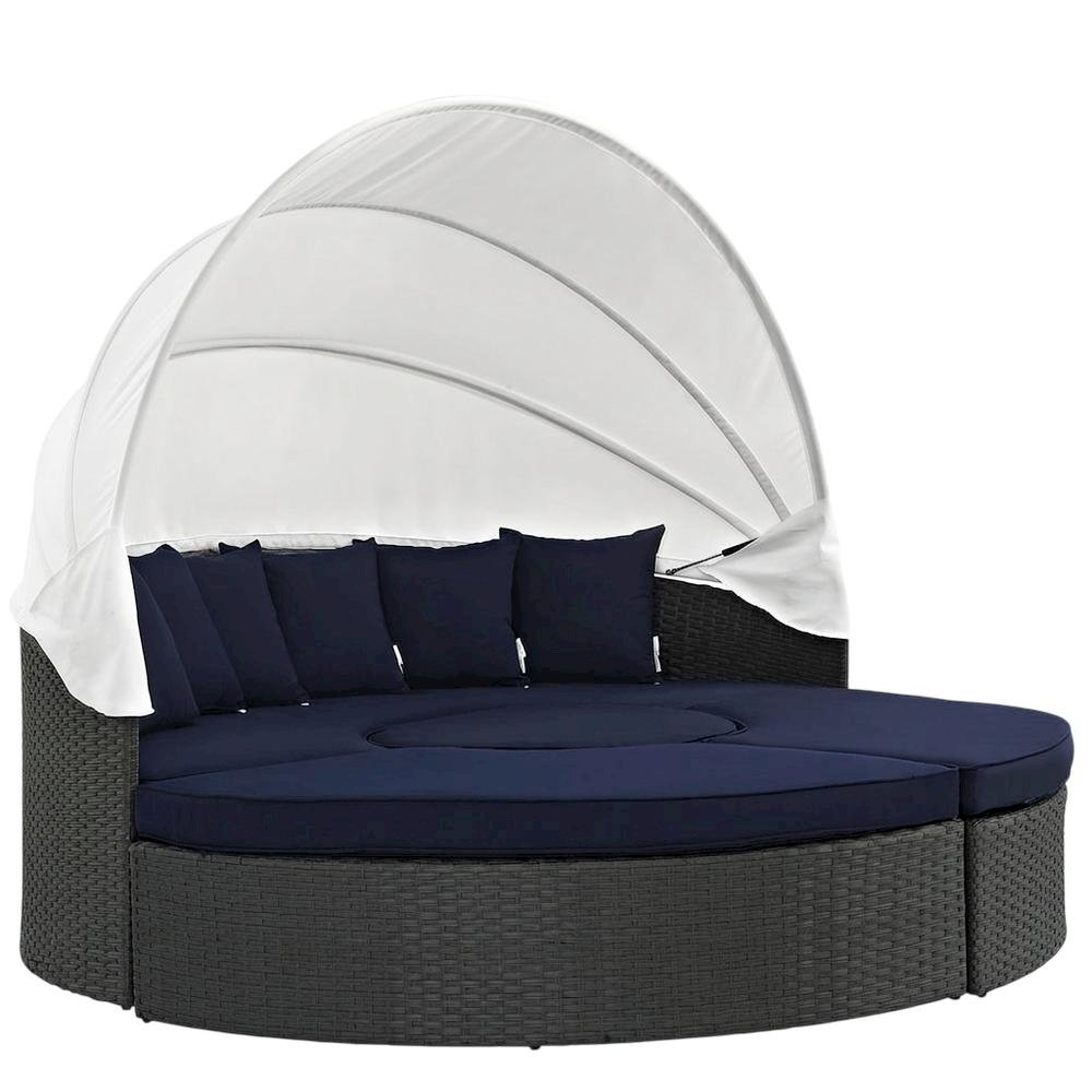 Outdoor Daybed with Cushioned Backrest and Durable Frame for Lounge Relaxation. Picture 1
