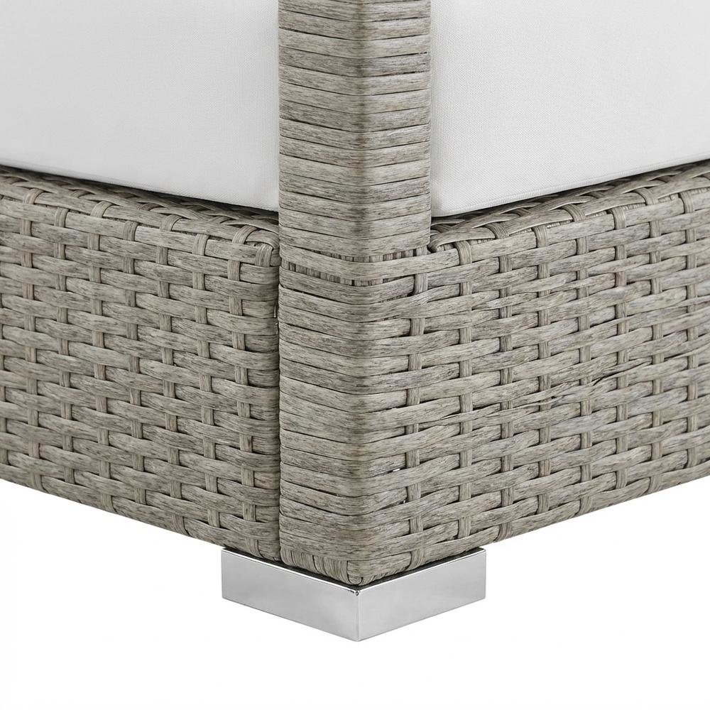 Outdoor Wicker Rattan Loveseat With Cushions And Armrests. Picture 6